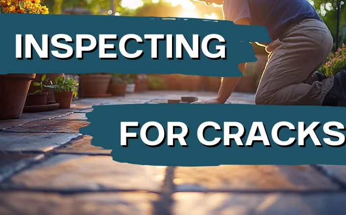 summer patio maintenance inspecting for cracks