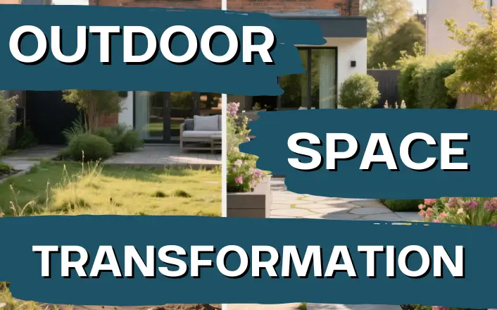 Dublin patio makeover before and after with natural stone paving options
