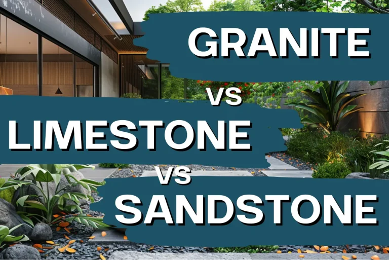 Modern outdoor paving with granite paving slabs in a Dublin garden, flamed finish for slip resistance