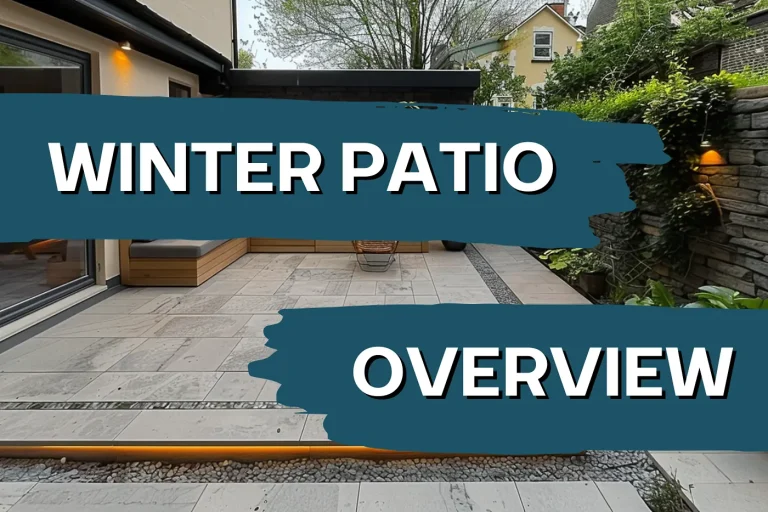 Modern winter patio in Dublin with porcelain tiles and drainage channel